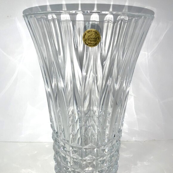 French Cristal D'Arques Diamond Cut Lead Crystal Vase Fontenay Collection MCM - Picture 10 of 12